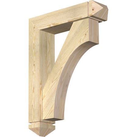 Westlake Arts And Crafts Rough Sawn Bracket W/ Offset Brace, Douglas Fir, 6W X 24D X 32H